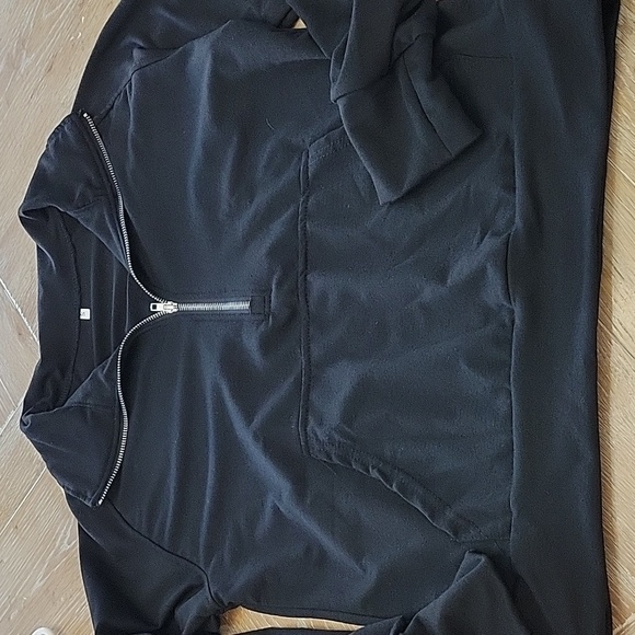 Cherfly Quarter Zip Sweatshirt & Drawstring Pants In Black Size Small NWT - Picture 10 of 14